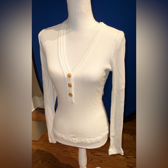 CITIZENS OF HUMANITY Scarlett Rib Henley Top - Picture 8 of 13